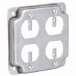 Raco 907C 4  Galvanized 2 Gang Metal Raised Receptacle Covers - Quantity of 6 Online