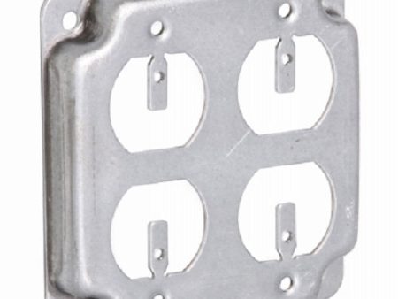 Raco 907C 4  Galvanized 2 Gang Metal Raised Receptacle Covers - Quantity of 6 Online