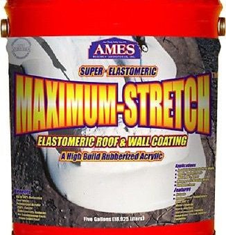 Ames MSS5 5 Gallon White Super Elastomeric Rubberized Roof & Wall Coating Hot on Sale