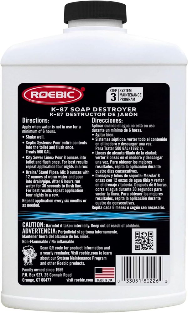 Roebic K-87SD-Q4 32 oz Professional Strength Soap Destroyer Digester Drain & Septic Tank Cleaner - Quantity of 6 Cheap