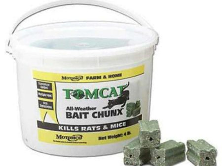 Tomcat 32444 4 LB, 1 oz,  Square All Weather Rodent Bait Chunx - Quantity of 2 Online Sale