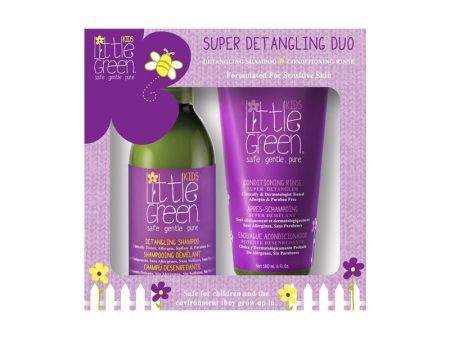 Rinkinys plaukų priežiūrai vaikams Little Green Kids Super Detangling Duo LGKSDD, rinkinį sudaro: plaukų šampūnas 240 ml ir plaukų kondicionierius 180 ml Online Sale