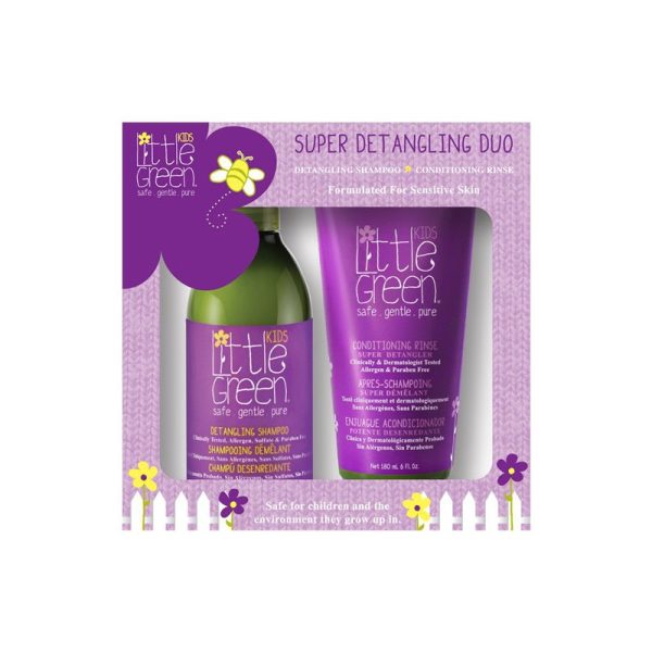 Rinkinys plaukų priežiūrai vaikams Little Green Kids Super Detangling Duo LGKSDD, rinkinį sudaro: plaukų šampūnas 240 ml ir plaukų kondicionierius 180 ml Online Sale