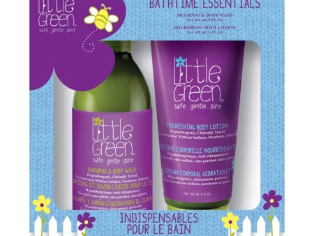 Plaukų ir kūno priežiūros priemonių rinkinys vaikams Little Green Bathtime Essentials LGKBE19, rinkinį sudaro: plaukų šampūnas ir kūno prausiklis vaikams 240 ml ir kūno losjonas vaikams 180 ml Supply